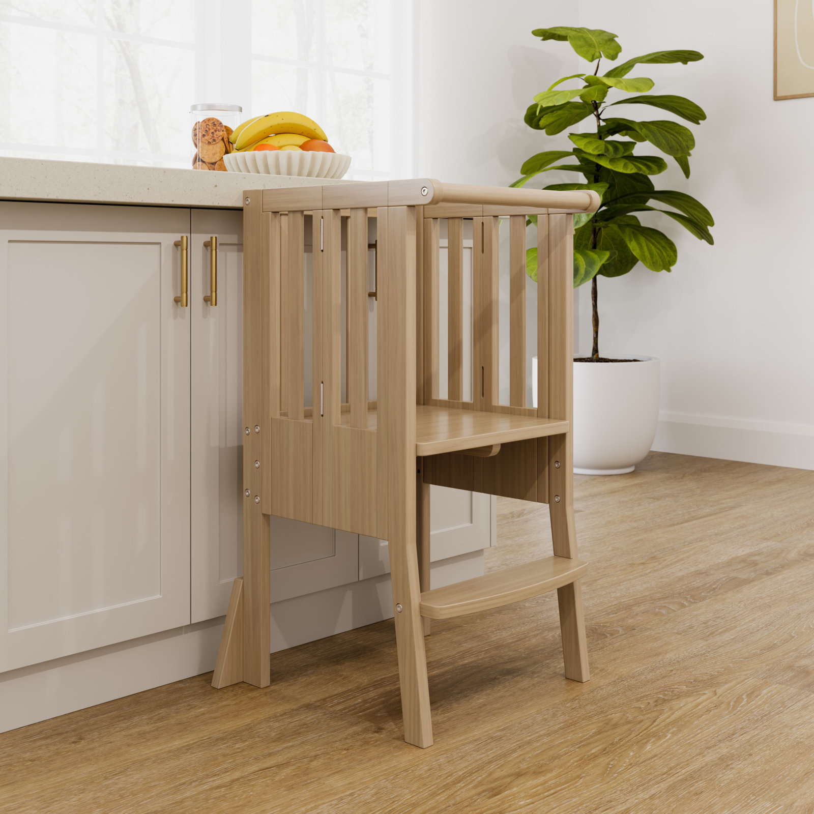 Foldable Step Stool, Beige