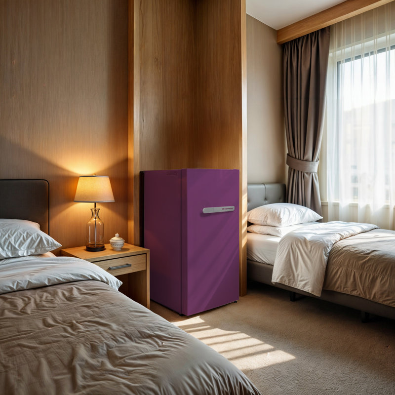 Frigidaire 3.2 Cu. Ft. Retro Compact Refrigerator with Built-In Side Bottle Opener, Plum