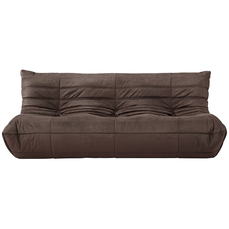 Canapé en cuir végétalien 77,75 "Rachel, Velours brun