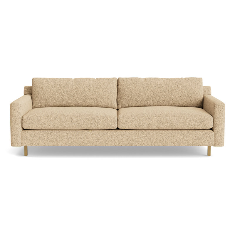 Hunter No Welt 90 Sofa with Metal Leg, Berber - Dune, Brushed Brass