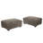 Upholstered Light Brown Faux Rabbit Fur Flannel Rectangle Ottoman, Modular Part For Sectional Sofa-582774868
