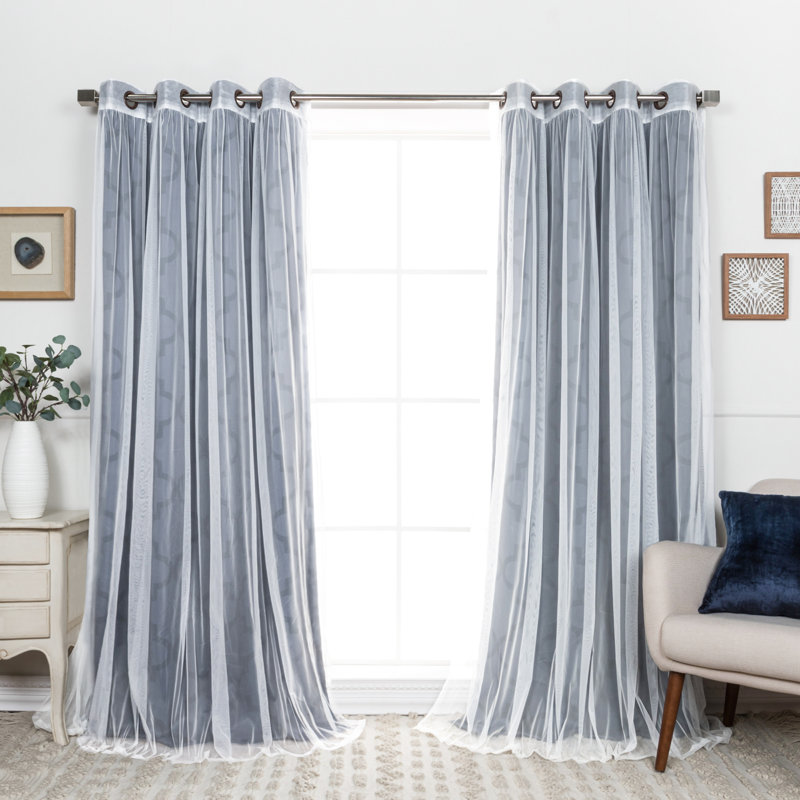 Rideau obscurcissant en polyester Toniana, L 52 po x L 63 po, Bleu marine
