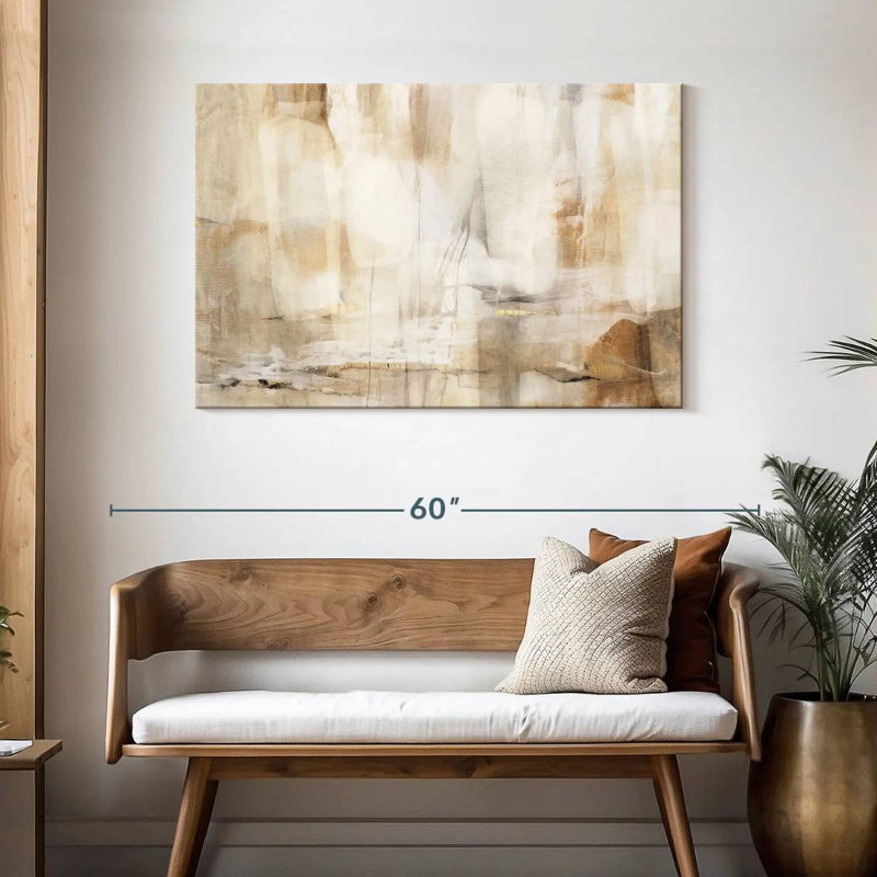 Avery Neutral Beige Abstract Polyptych