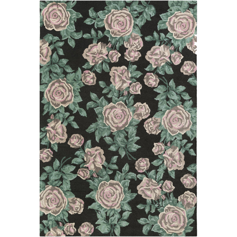 Lach Wool Floral Indoor Rug, Rectangle 9' x 13'