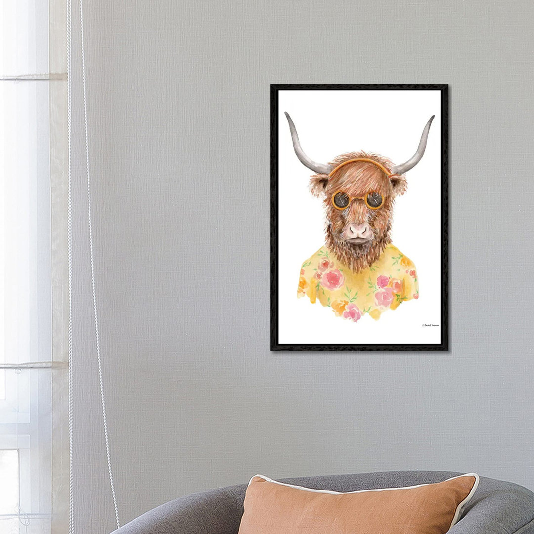 Yak In Yellow von Rachel Nieman - Galerie-verpackte Leinwand Giclée auf Leinwand