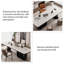 Bureau de 70,87 po en granit blanc moderne et luxueux-299240246