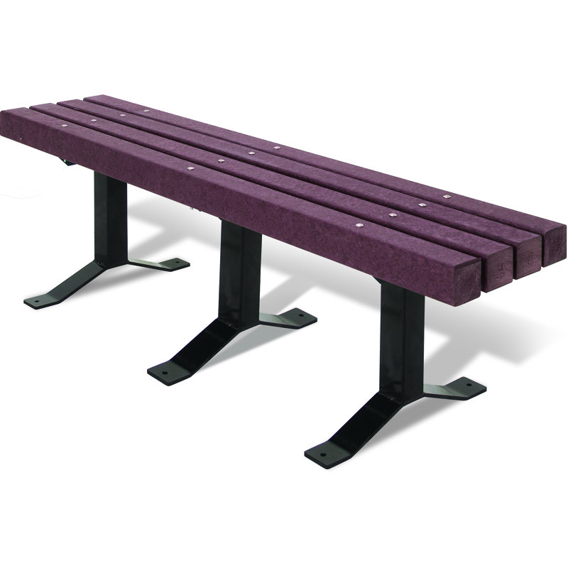 Banc de parc en plastique UltraSite, Gris, 96 po (planches 4 x 4)