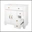 Meuble-lavabo de salle de bain de style Mid-Century avec base à colonne romaine, lavabo autoportant Farmhouse et rangement