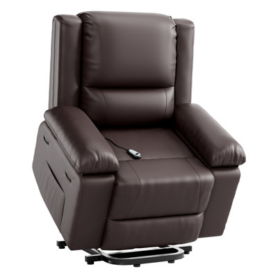 Faux Leather Power Lift Recliner w/Massage and Heat for Elderly, Recliner Chairs by Ebern Designs