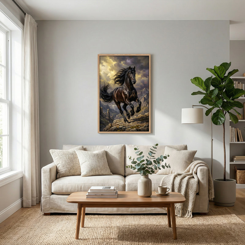 «Horse Mountain», reproduction d'art sur toile, ensemble de 1, Natural, 24"H x 18"W