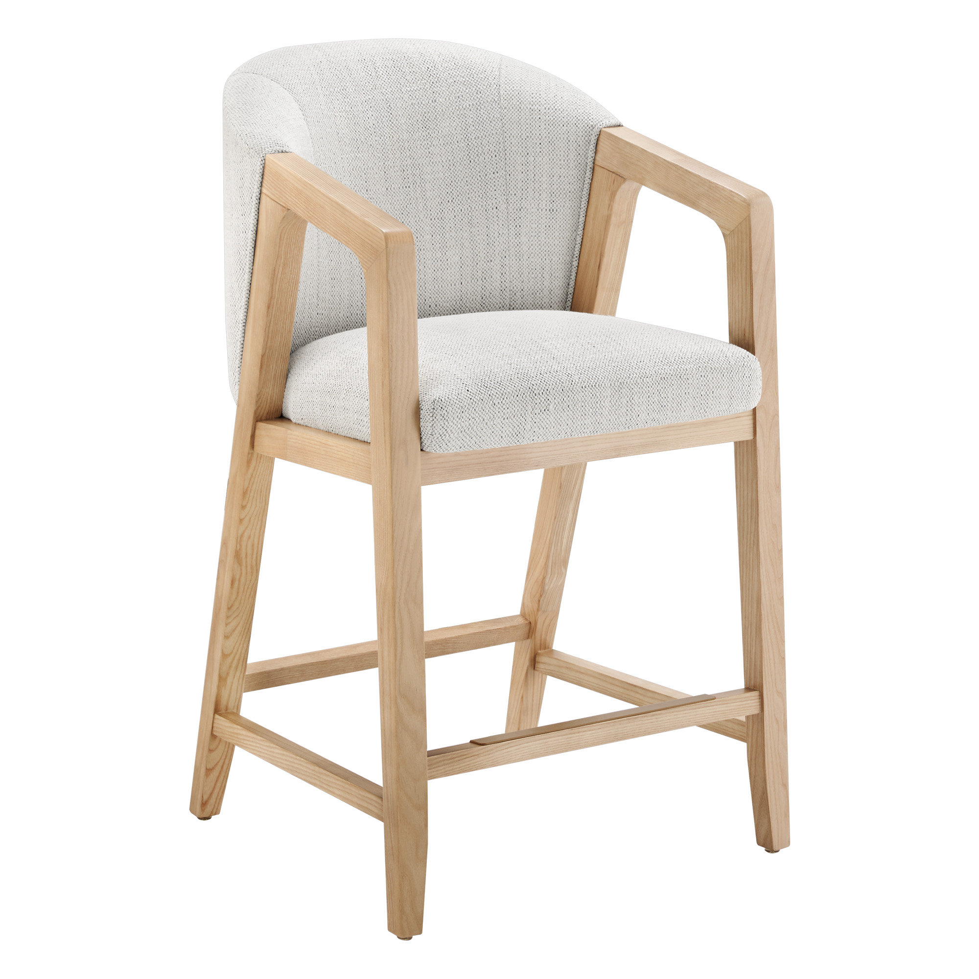 Daina Exposed Wood Barstool, Prestige Ivory/Basketweave