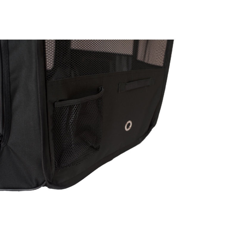Extra-Large Black and Beige Portable Pet Playpen