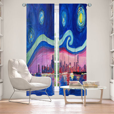 Paire de rideaux occultant en polyester Abbegayle
