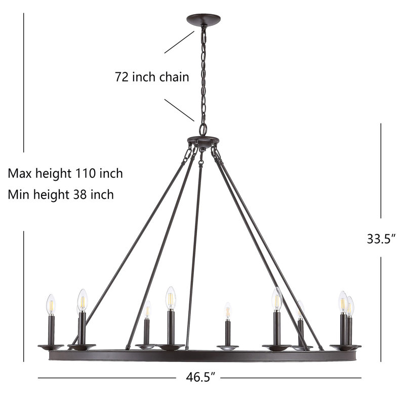 Natividad 10 - Light Chandelier, Oil Rubbed Bronze, 8 Lights
