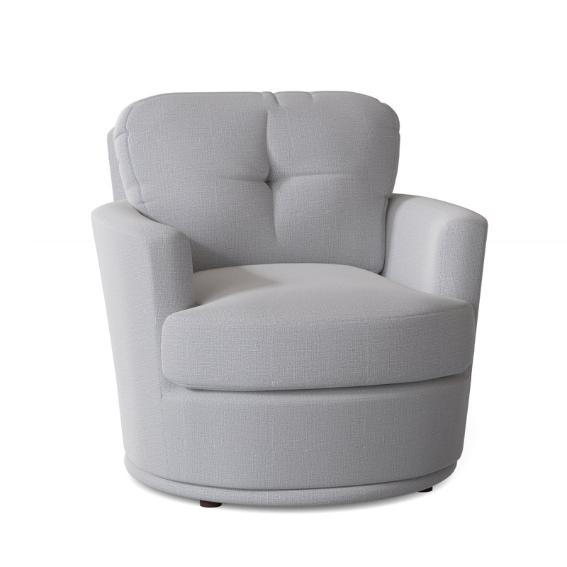 Fauteuil pivotant capitonné de 36 po Skipper, Tissu performance gris colombe