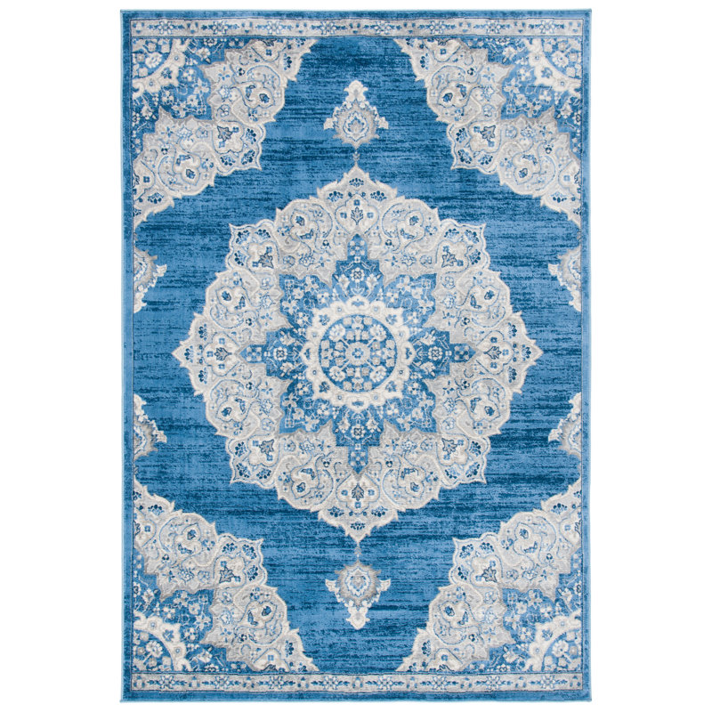Tapis bleu / gris Arvillia802, Rectangle 3 pi x 5 pi