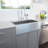 33'' L x 22''W Farmhouse Stainless Steel Kitchen Sink, Single Bowl Kitchen Sink with Sink Grid, Strainer and Roll-up Rack