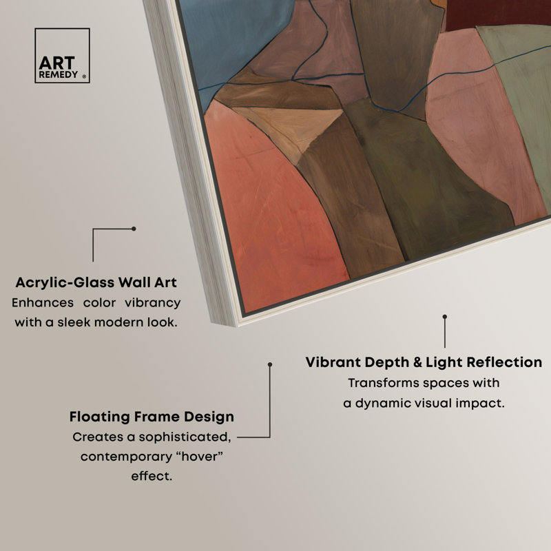 «Cubist Contemplation II», reproduction murale encadrée par Art Remedy, cadre argenté, 30 x 45, 46"H x 31"W, Cadre argenté