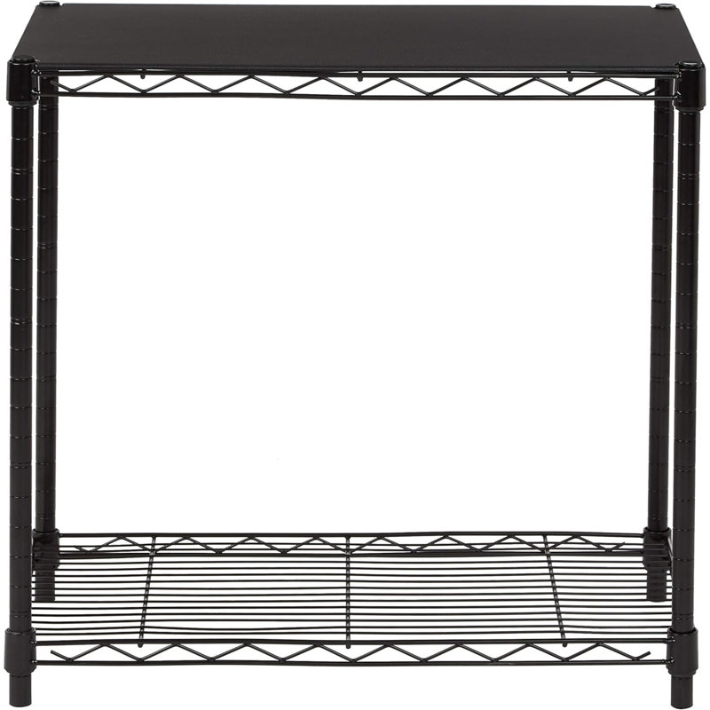 Rangement empilable à 2 tablettes, P 13,3 po x l 23,2 po x H 22,2 po, noir