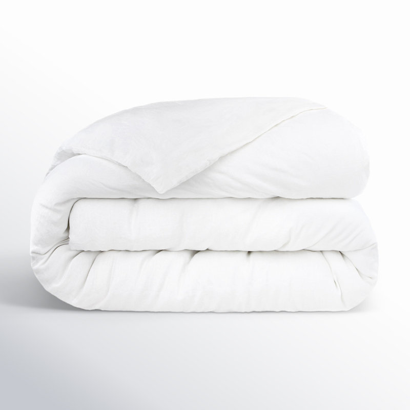 100% French Linen Duvet Cover, King Duvet Cover, White