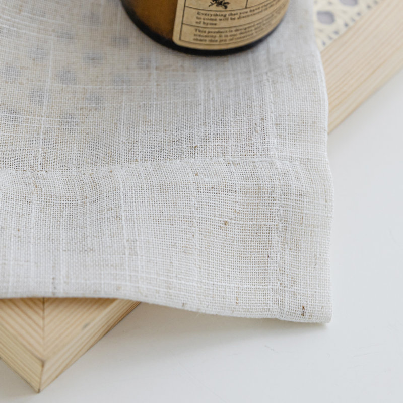 Toyoko Linen Blended Semi-Sheer Back Tab Curtain Pair, 52" W x 108" L, Natural