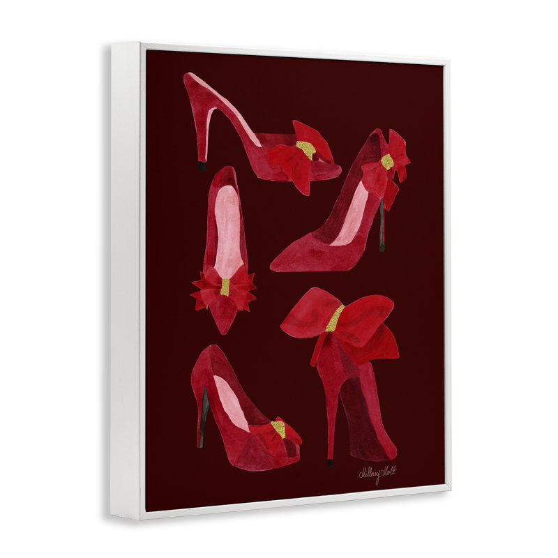 Ruby Red Shoes Framed Giclee, design by Hillary Holt, 30" H x 24" W, Coastal White Framed Giclee