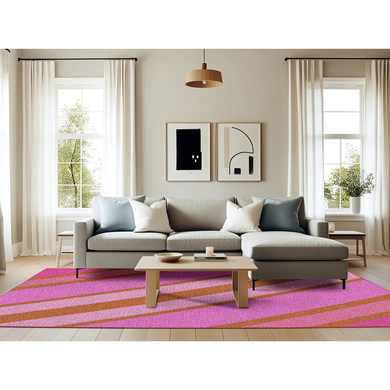 Tapis rose à motif rose/mehroon light, Rectangle 6 pi x 9 pi
