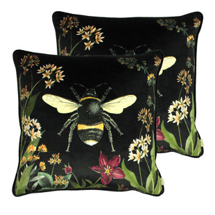 Midnight Garden Bee Polyester Filled Cushion Twin Pack (Set of 2)