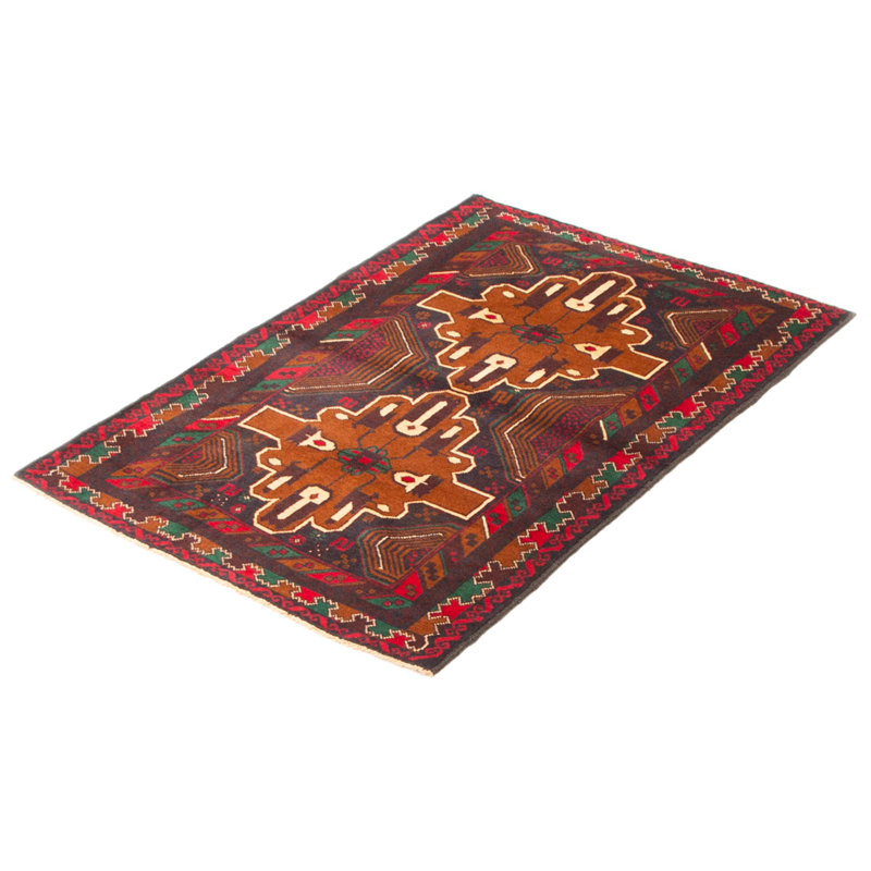 Tapis noir nouvel âge en laine de conception unique 3 pi x 4 pi 8 po One-of-a-Kind