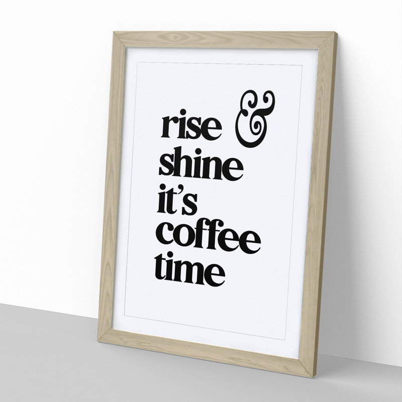 Coffee Time - Picture Frame Typography, 90cm H x 65cm W x 2cm D, Oak