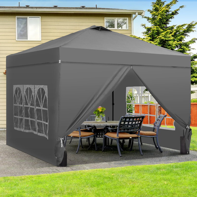 One-Push Set Up Canopy Tents, Gray, 12 (ft.) x 12 (ft.)