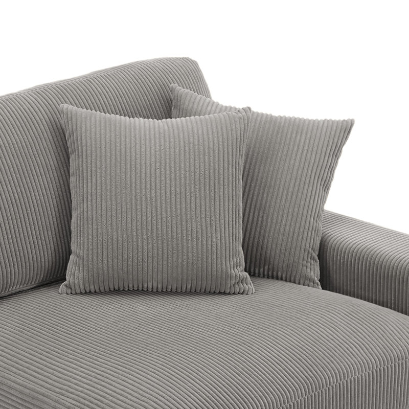 Milbrey 104.1Cm Wide Armchair, Light Grey Corduroy