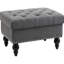 Bouton en lin gris avec couvercle amovible, banc de 25 po pour repose-pieds et siège, garniture cloutée