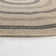 Round Boho Jute-Look Beige Black Area Rug
