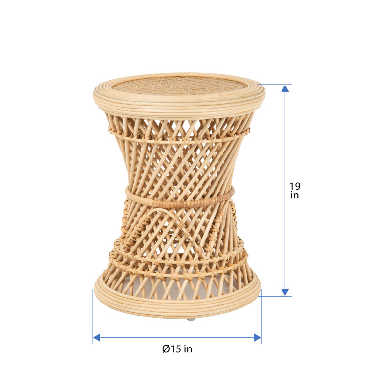 Mcelwain Rattan Accent Stool, Natural