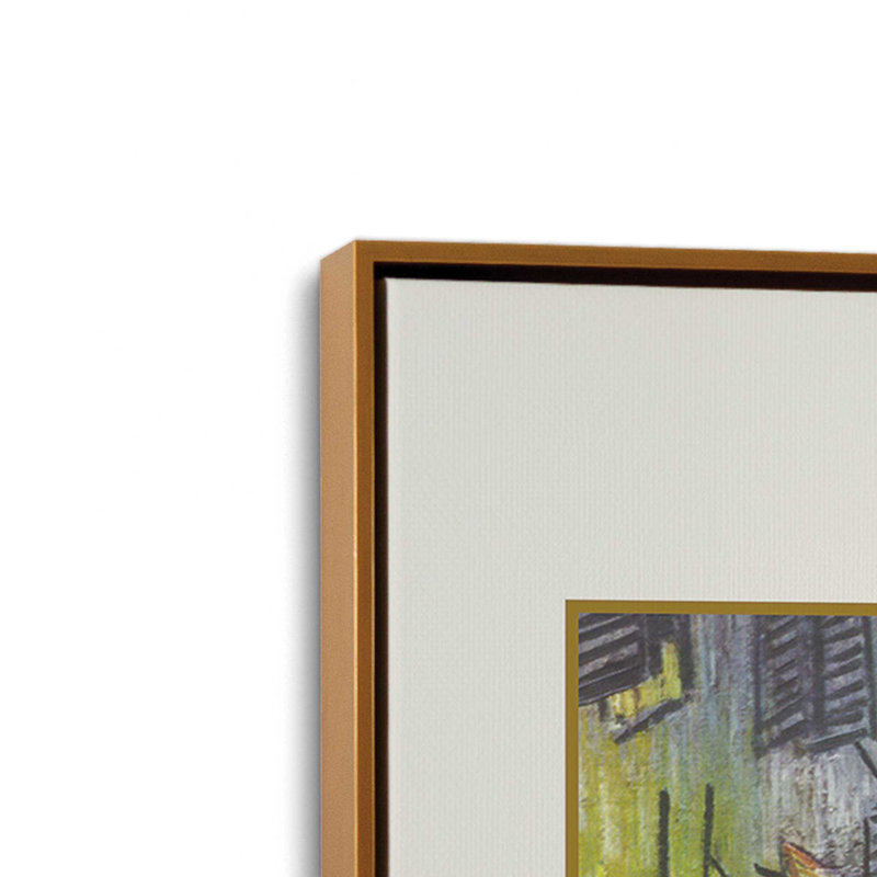 «Van Terrace» par Van Gogh, impression sur toile dans un cadre, H 36,75 po x l 24,75 po, Cadre flottant or poli