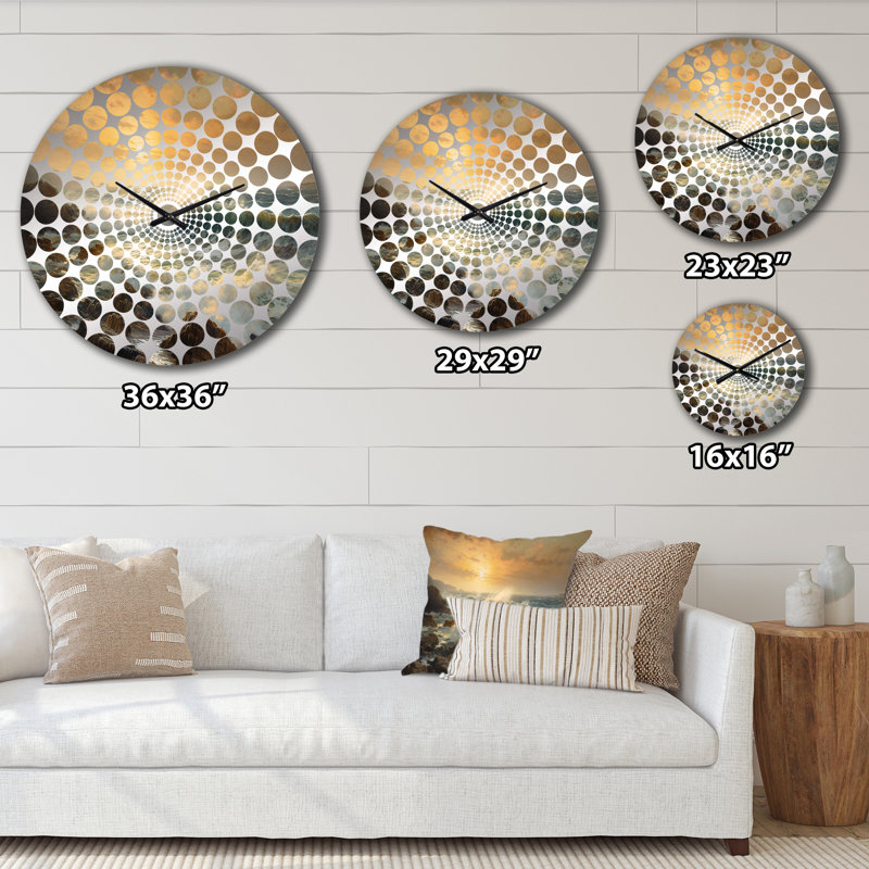 Horloge murale «Wild Ocean With Breaking Waves Golden Hour III», Petit