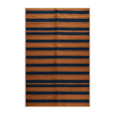 Machine Washable Horizontal Stripes Brown Area Rug