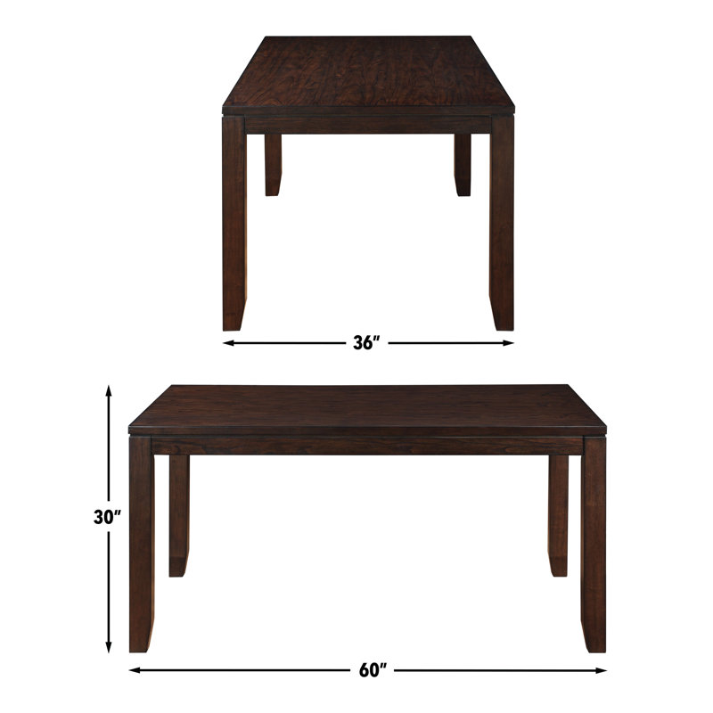Kittle  7-Piece Solid Wood Dining Set, Dark Brown