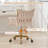 Velvet Desk Chair with Wheels, Modern Woven Armchair with Gold Metal Legs & Armrest, Cute Vanity Makeup Chair for Teen Girls, Living Room-1855077881