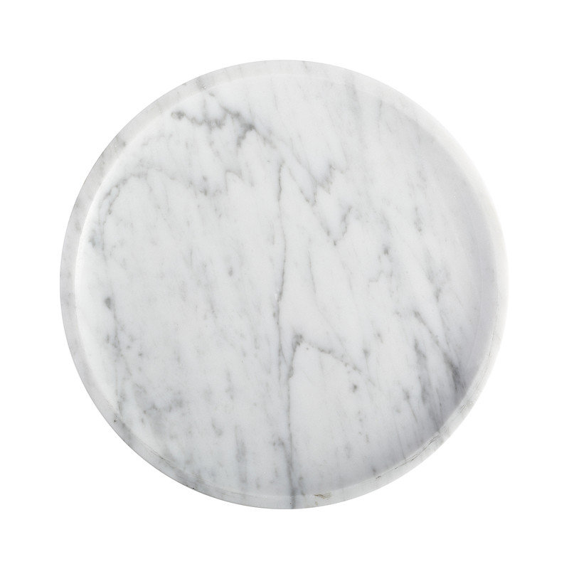Plateau rond en marbre naturel Guein, Arabescato