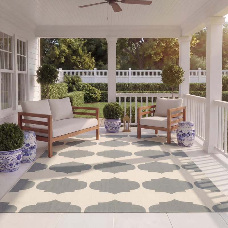 Herefordshire Performance Geometric Indoor/Outdoor Area Rug, Rectangle 8' x 11'