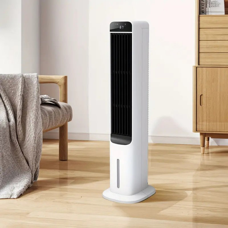 Evaporative Air Cooler Quiet Cooling Fan Swamp Cooler With Water Refilling, 4 Ice Boxes Remote Control 100° Oscillation 3 Speed And 3 Wind Type For Home Office, More Cold Tower Fan