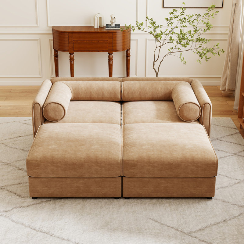 Stylish Camel  Chenille Sofa