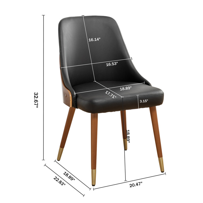 Chaise parsons rembourrée, Noir