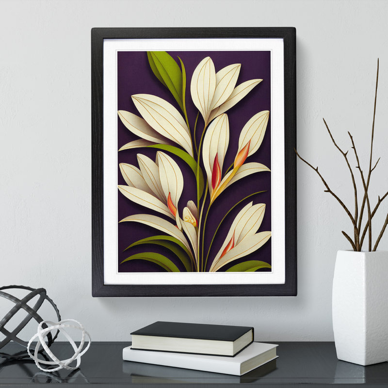 The Gorgeous Flower - Single Picture Frame Print, 64cm H x 46cm W x 2cm D, Black Framed