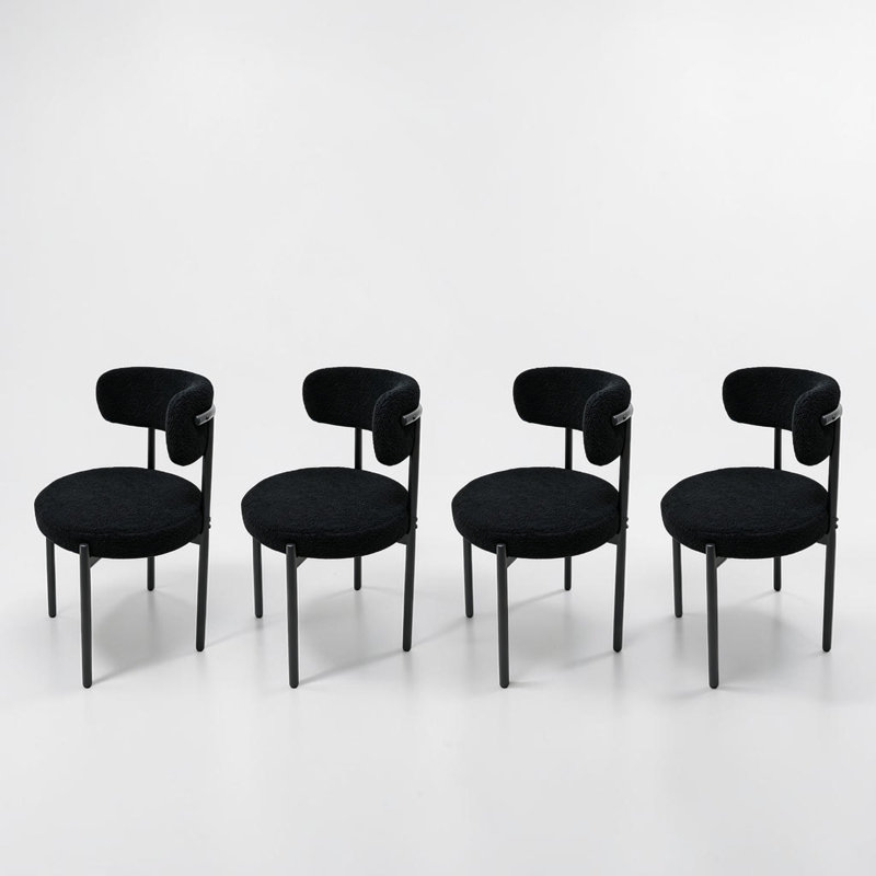 Chaise d'appoint rembourrée Chantele, Black