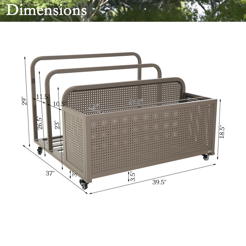 Metal Towel Rack Poolside Organizer, Poolside Float Storage, Pool Float Caddy Cabinet Deck Box, Versatile Cart With Wheels