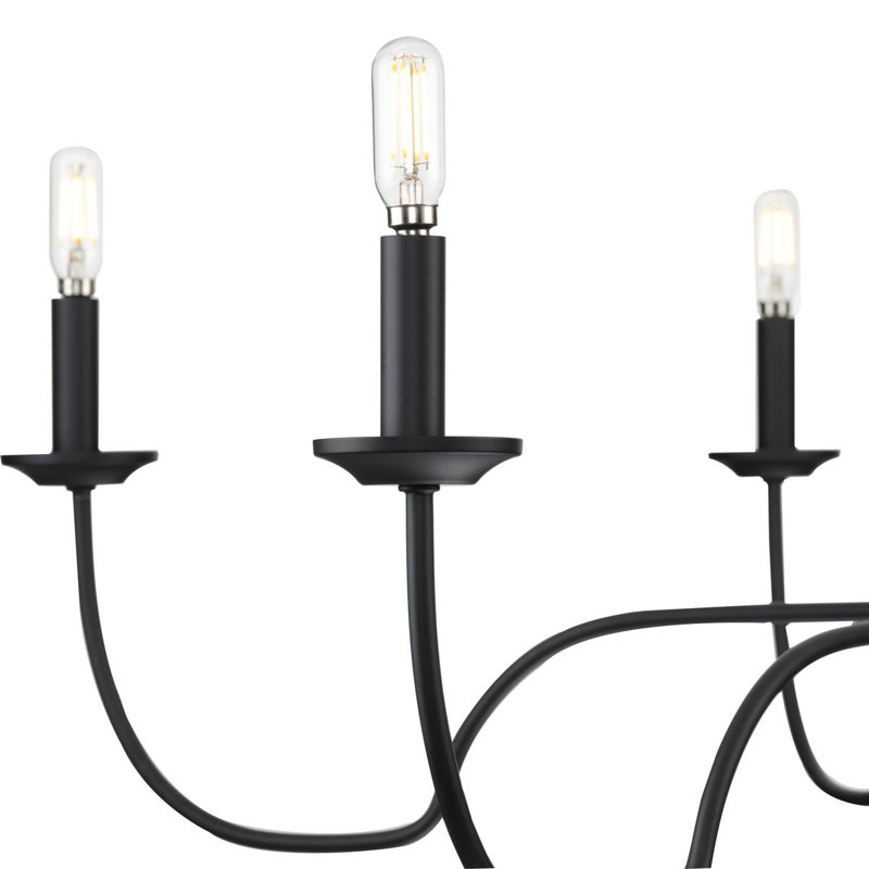 Canebrake 6 - Light Steel Dimmable Chandelier