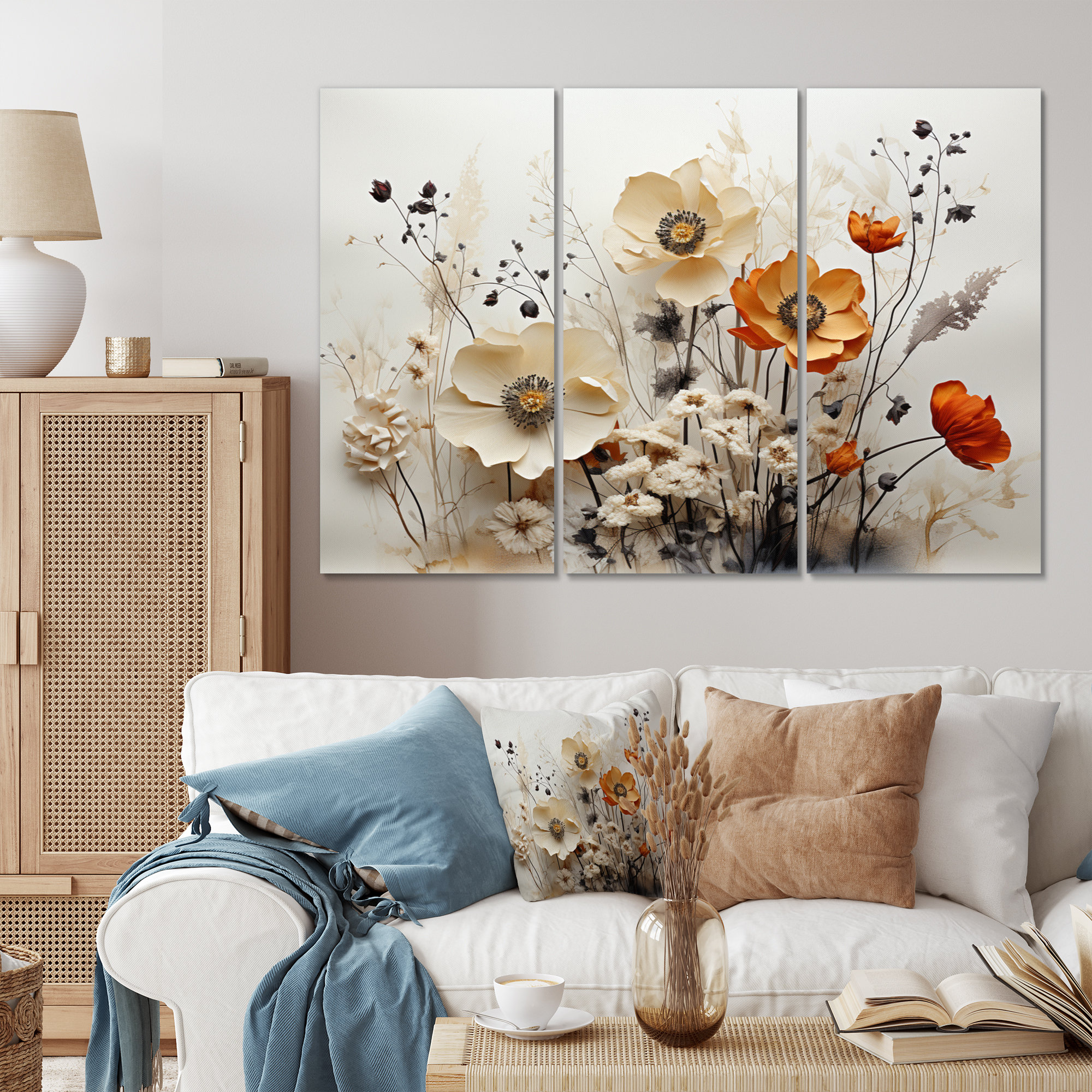 Winston Porter Bohemian Earthly Wildflower Collage II Floral Canvas — free download